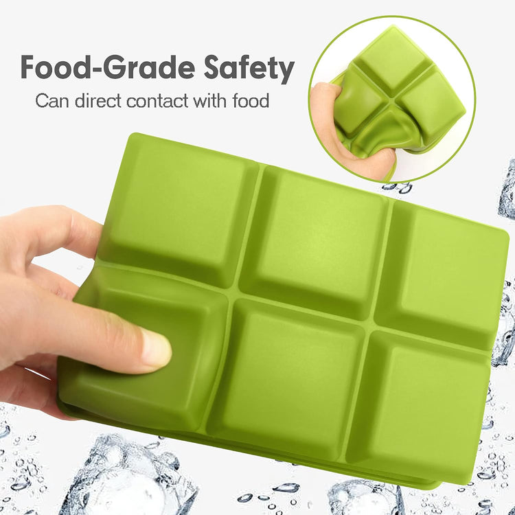 Silicone Ice Cube Trays 3 Pack - Large Size Silicone Ice Cube Molds with Leak Proof Removable Lid Square Ice Cube Tray And BPA Free for Cocktail,Whiskey, Stackable Flexible Ice