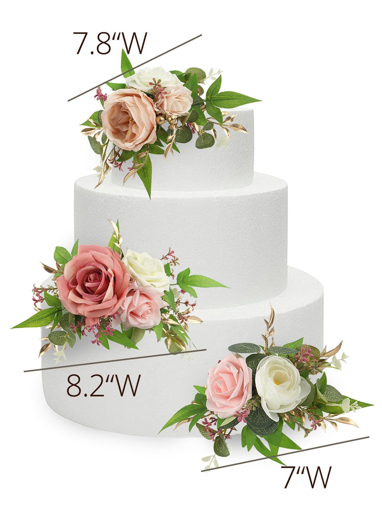 3Pcs Premade Cake Flowers (3 Count)