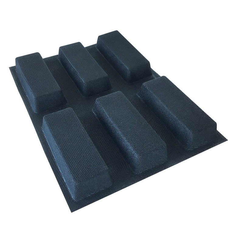 Silicone Bread Forms Square Shape Bread Molds Non Stick Bakery Trays Silicone Coated Fiber Glass 6 Caves Rectangle Moulds