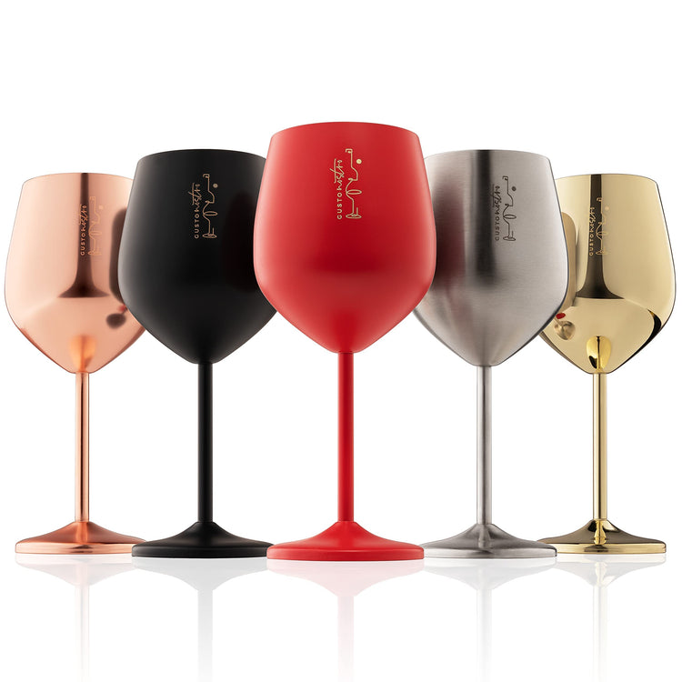 Valentine’s Day Gift Stainless Steel Wine Glass (2 Count)