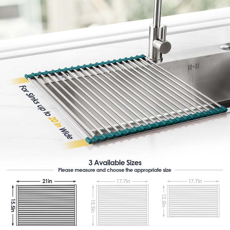 Roll Up Dish Drying Rack Over Sink