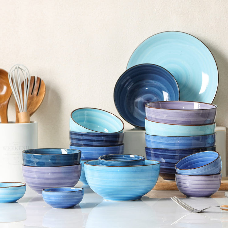 Ceramic 24 Oz Cereal Bowls Set (6 Count)