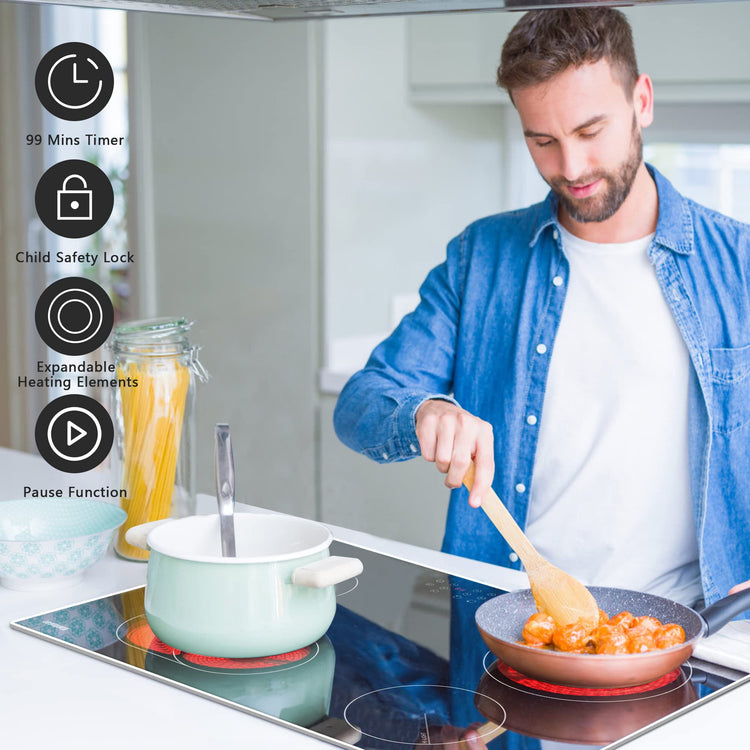 30 Inch Electric Cooktop 4 Burners