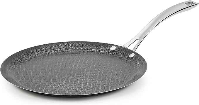 Cuisinart FusionPlus Hybrid Nonstick Stainless Steel Cookware, 12-Inch Round Griddle Pan with PFAS-Free PURELYSEAR Ceramic Technology, Scratch Proof, Cool Grip Handles, Dishwasher Safe