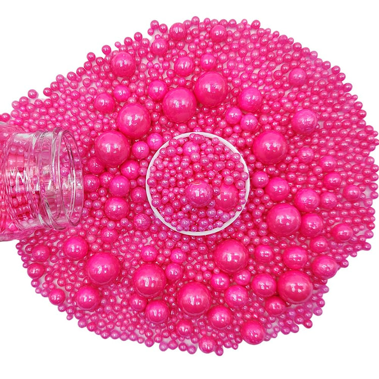 Edible Rose Pink Sugar Pearls Candy Sprinkles 120G (4.23 Ounce)