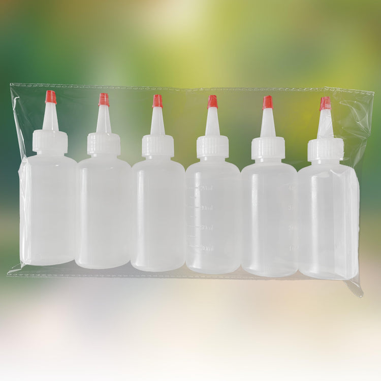 Plastic Squeeze Bottles with Red Tip Cap