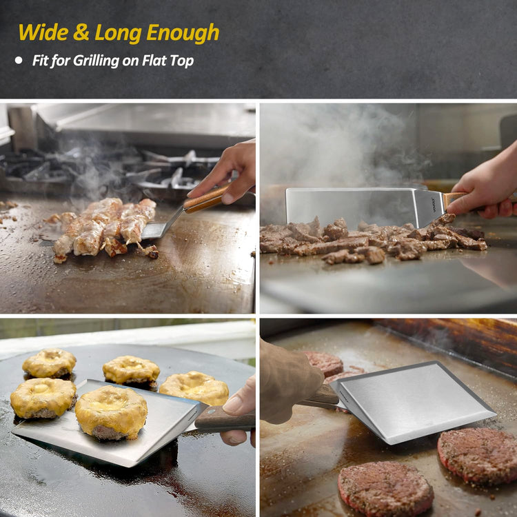 Stainless Steel Metal Spatula Set For Griddle (3 Count)