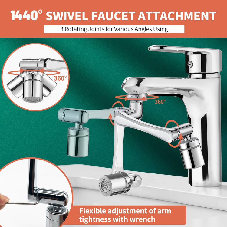 Patented CECEFIN Swivel Faucet Extender Sink Aerator NSF
