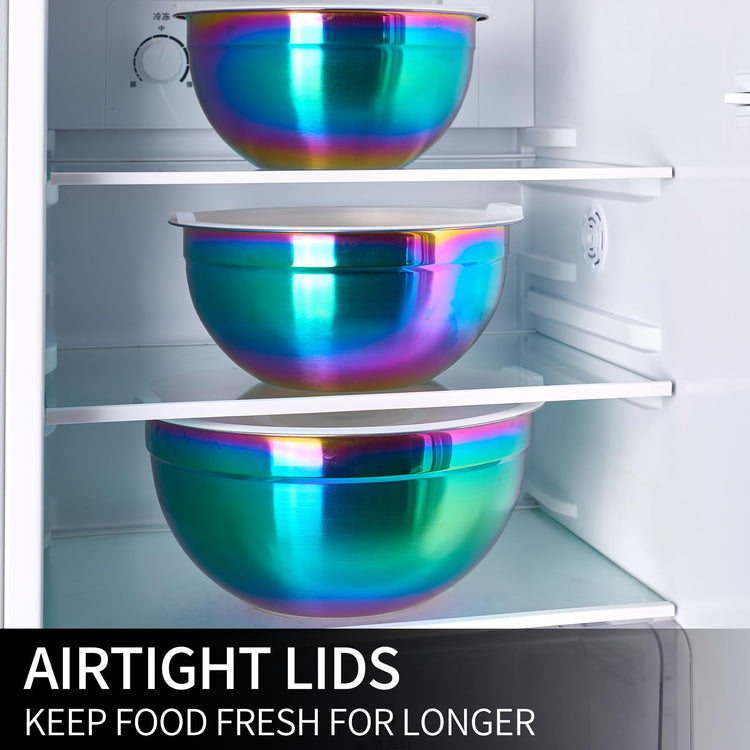 Rainbow Mixing Bowls with Lids Set of 7