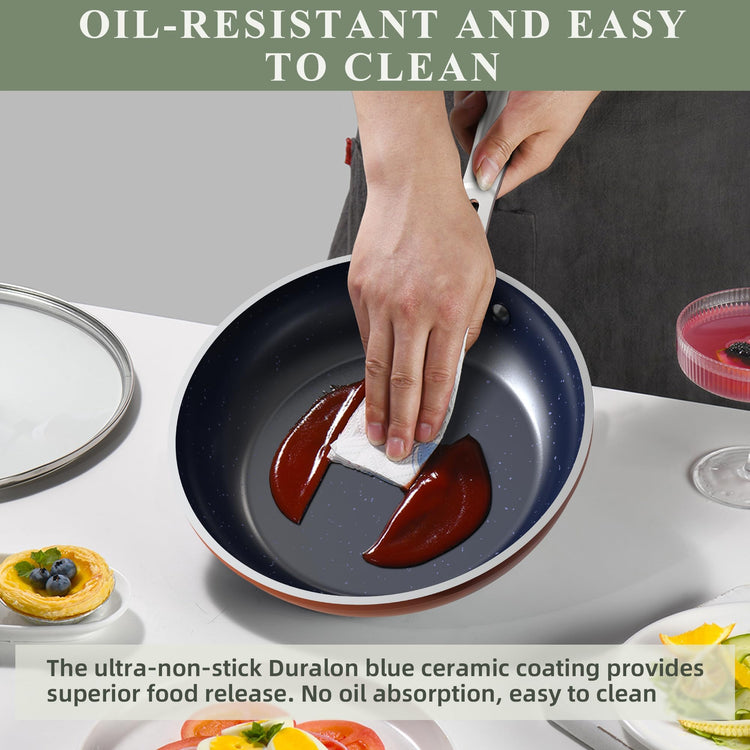Healthy Duralon Blue Ceramic Nonstick Cookware Set