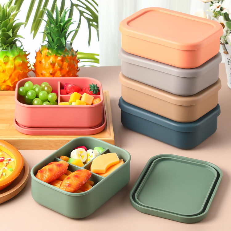 6 Pcs Silicone Bento Boxes (6 Count)