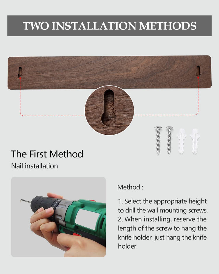 Walnut Wood Knife Magnetic Strips 16 Inch