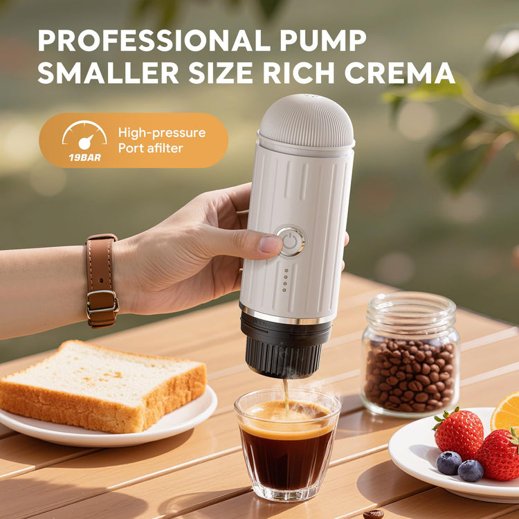 Portable Electric Espresso Coffee Maker for Ground Coffee & NS Capsule Espresso Machine Fast Self