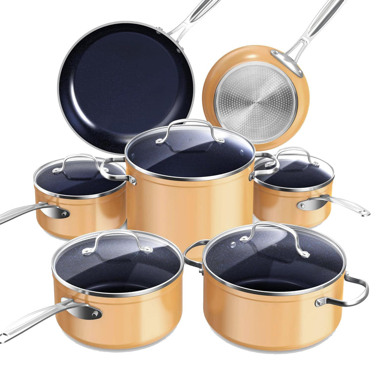 Healthy Duralon Blue Ceramic Nonstick Cookware Set