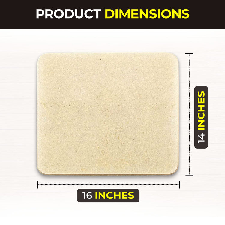 Pizza Stone Baking Stone. SOLIDO Rectangular 14"x16"