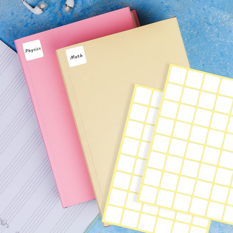 1440 Pcs Blank Date Labels 1" X 1" Labels Stickers for Organizing Square Writable White Labels Food Labels for Jars Boxes File Folders Envelopes School Office Kitchen (1440 Count)