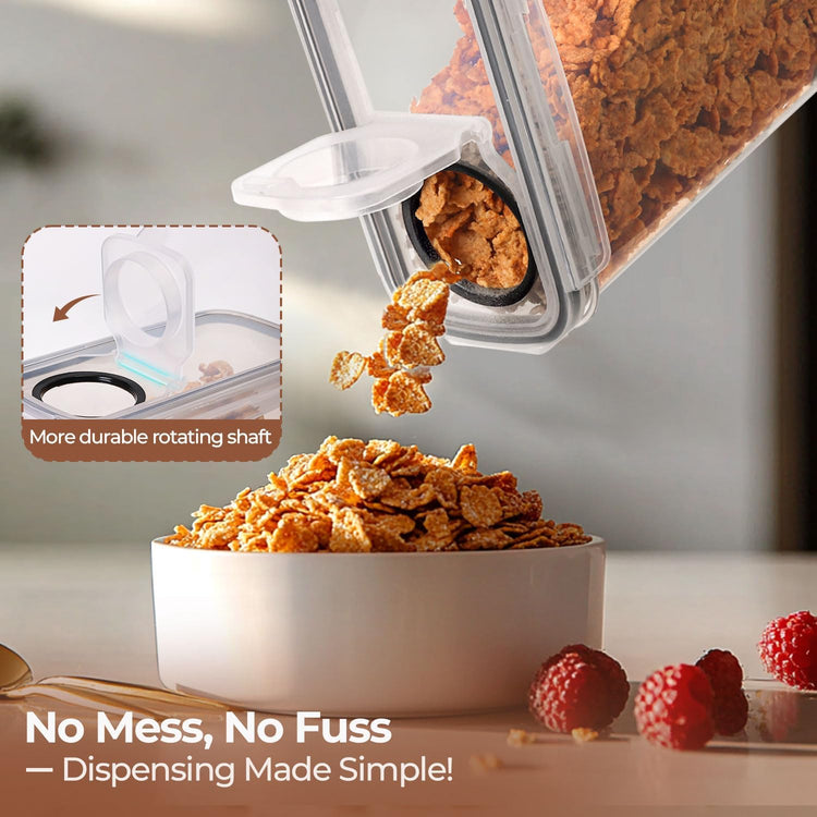 3 PCS Cereal Storage Containers Set, Airtight Food Containers with lid for Rice Pet food, Medium & Small Cereal Dispenser for Kitchen Pantry Organization (135.2oz/4L + 84.5oz/2.5L×2)