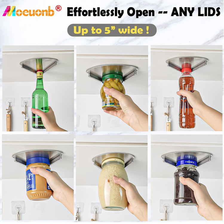 Under Cabinet Jar Opener for Seniors Lid Cap Opener for Weak Hands