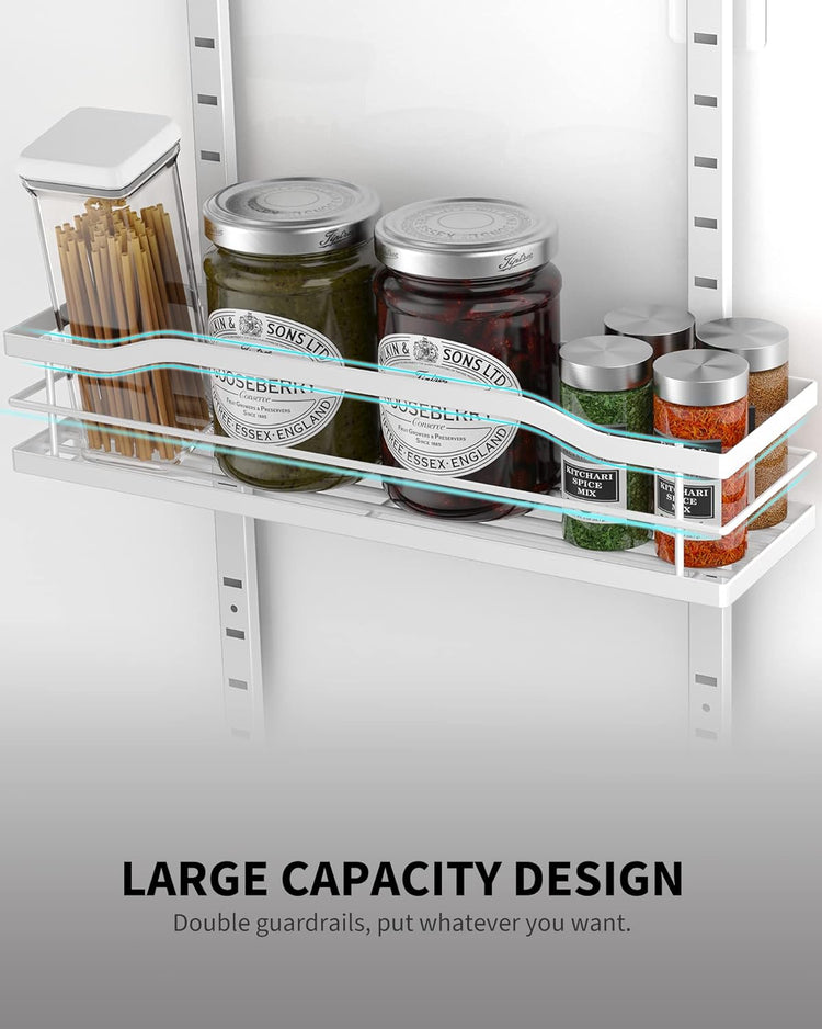 Moforoco White 9-Tier Over The Door Pantry Organizer, Pantry Organization And Storage, Metal Hanging Spice Rack Shelves Door, Home & Kitchen Essentials, Laundry Room Bathroom Organization