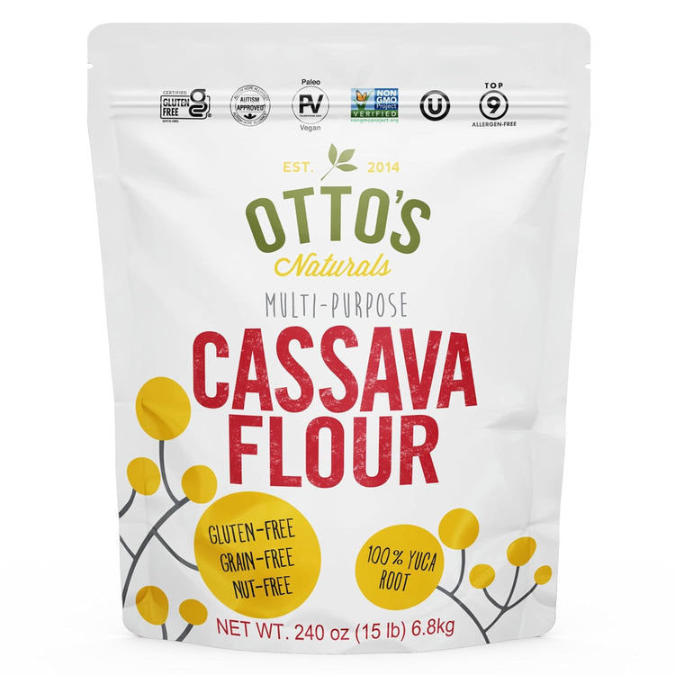 Otto's Naturals Multi-Purpose Cassava Flour, Non-GMO, Gluten-Free, Grain, Nut and Gum-Free, 1-to-1 Wheat Alternative, Paleo, AIP, 15 lb - Nestoria