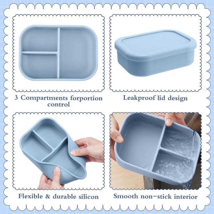 4 Pcs Silicone Bento Box (4 Count)