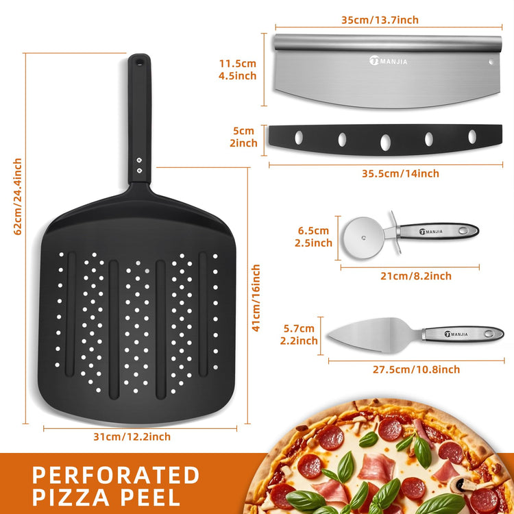 Perforated Pizza Peel Aluminum 12 Inch Non
