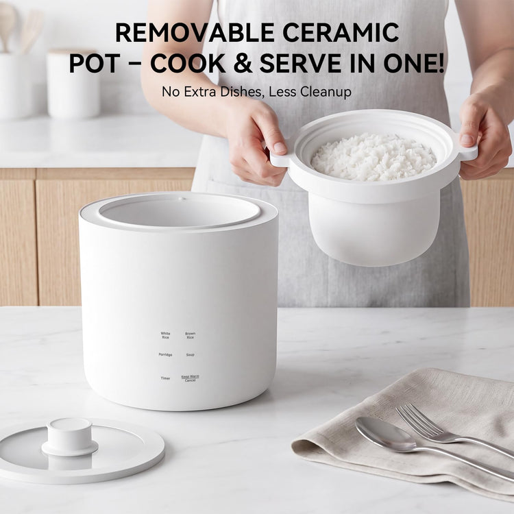Mini Rice Cooker 2 Cup Uncooked