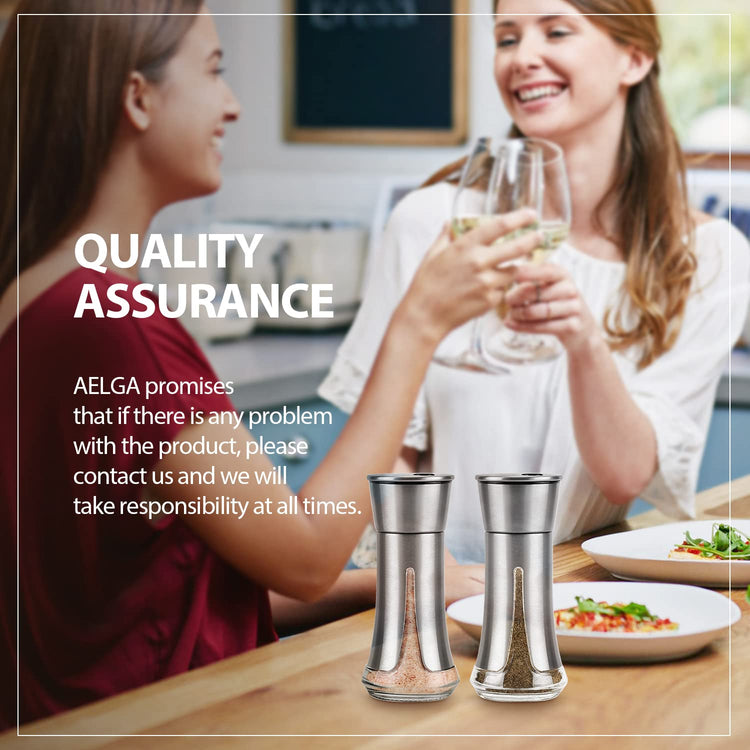 Salt and Pepper Shakers by Aelga (4 Ounce)