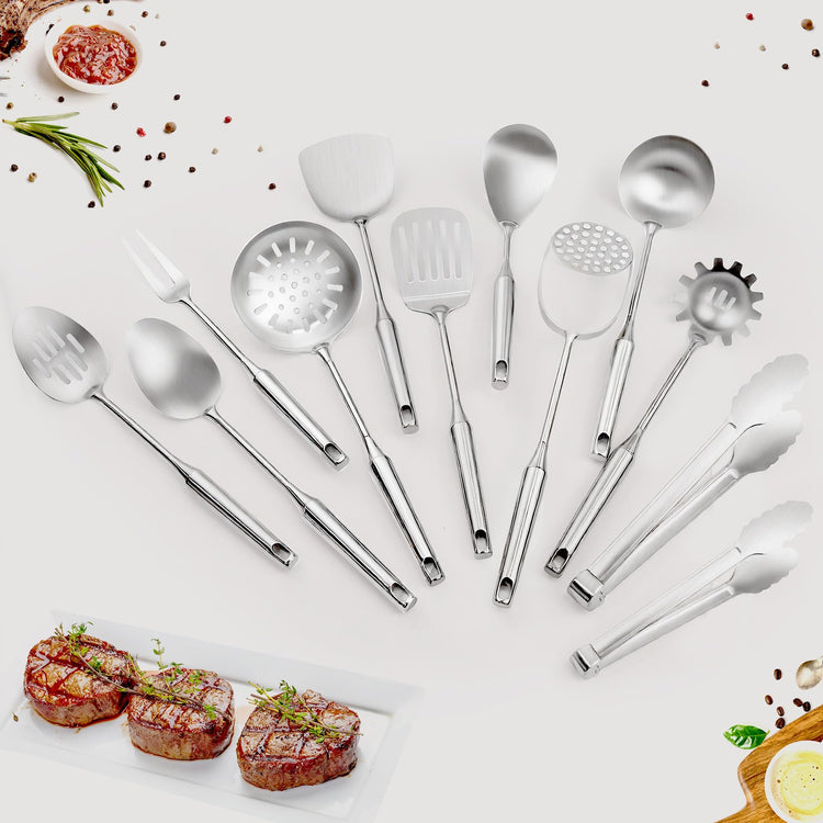 304 Stainless Steel Cooking Utensils Set (12 Count)
