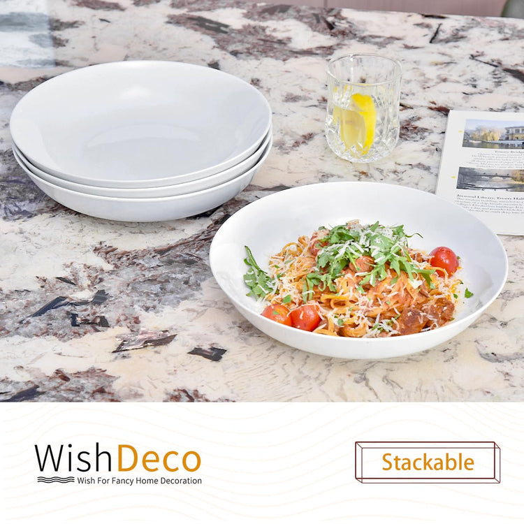 White Pasta Bowls Set of 4 (4 Count)