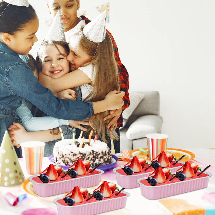 Mini Loaf Cake Pans with Lids 100 Pack (6.8 Fl Oz)