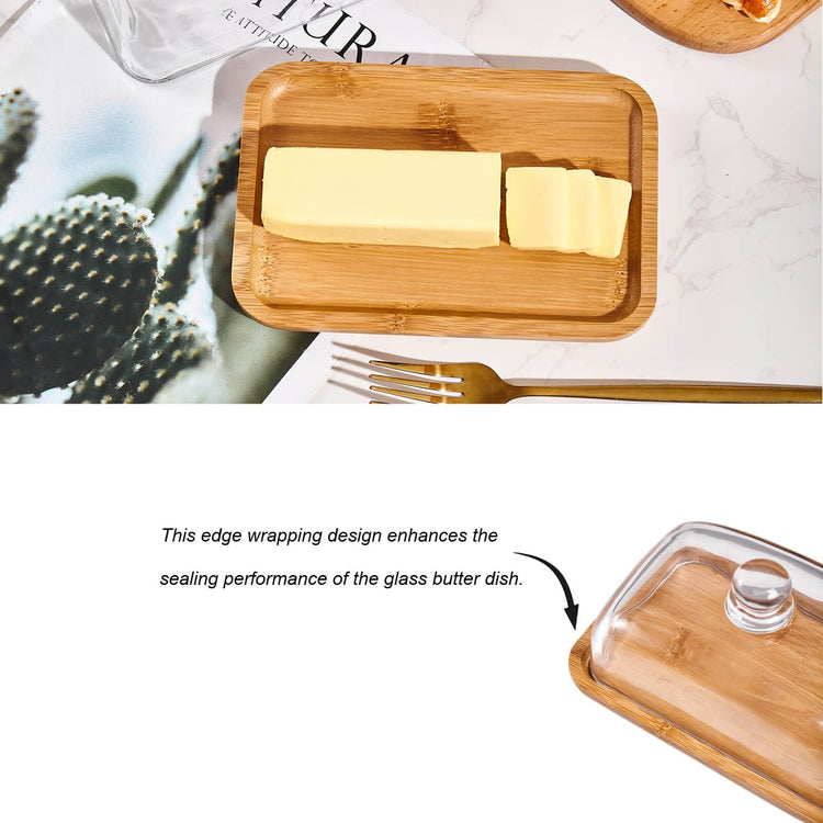 Glass butter dish with lid