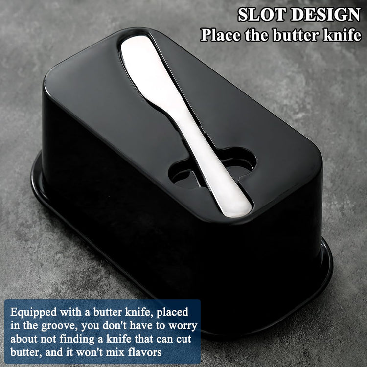 Butter Dish with Lid for Countertop and Refrigerator Door Shelf with Butter Spreader Knife