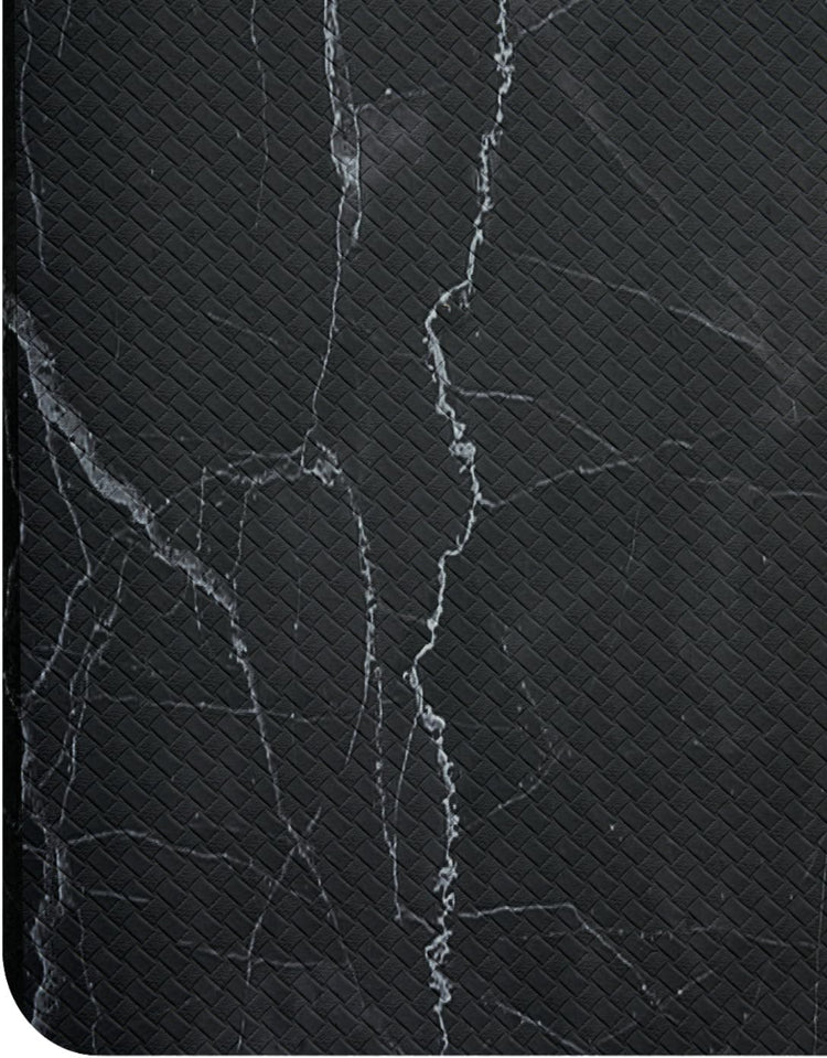 DEXI Kitchen Floor Mats Cushioned Anti Fatigue, 23x59 Large Wide Standing Comfort Runner Rug Waterproof, Marble Memory Foam Padded for Front Sink Laundry, Black