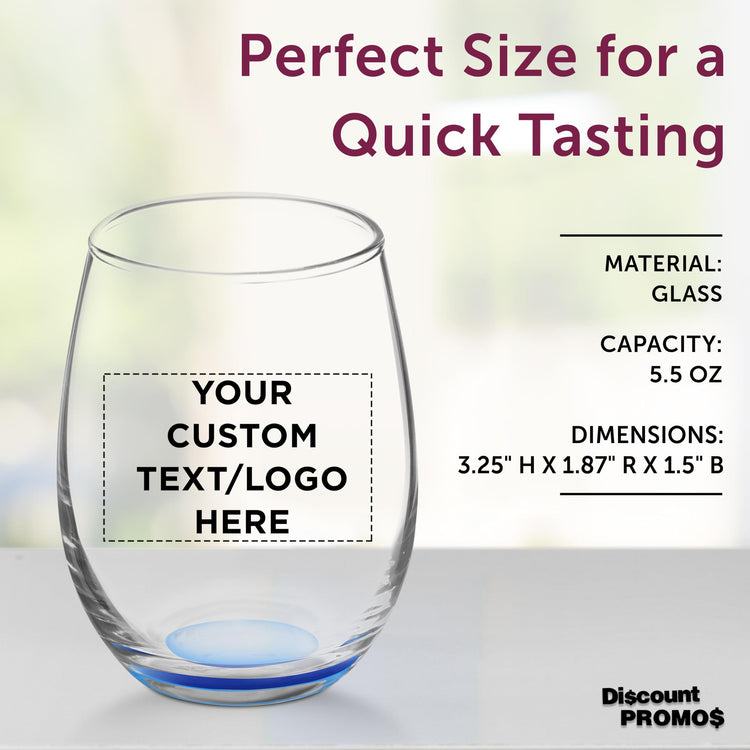 Custom Stemless Wine Glasses by ARC 5.5 oz Set of 12 (100 Count)
