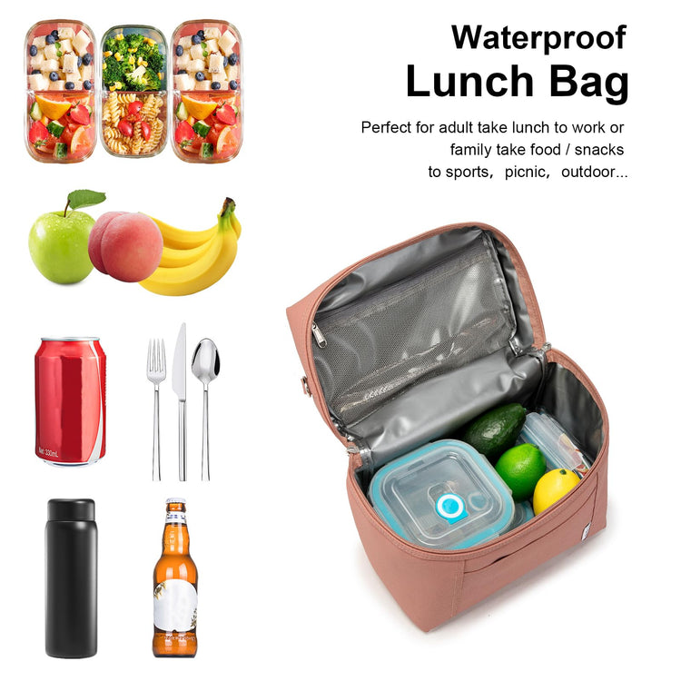 NOL Insulated Lunch Bags for Women Cooler Bag Lightweight Nylon Waterproof Lunch Box for Work