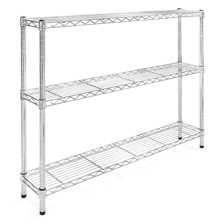 Shelving Inc. 8" d x 48" w Chrome Wire Shelving with 3 Tier Shelves (3 Count)