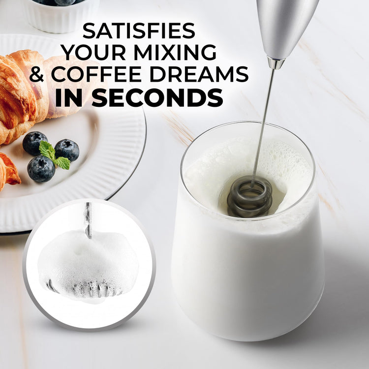 Powerful Milk Frother Wand With Duracell Batteries