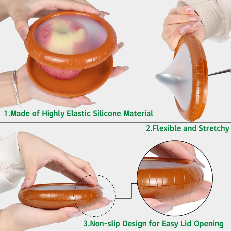 Avocado Saver and Onion Storage 4 Set - Reusable refrigerator fruit storage containers - is the storage Apples, Tomatoes, Tomato,Garlic for Ideal