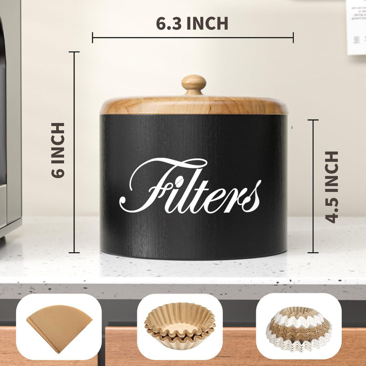 Wooden Coffee Filter Holder with Lid
