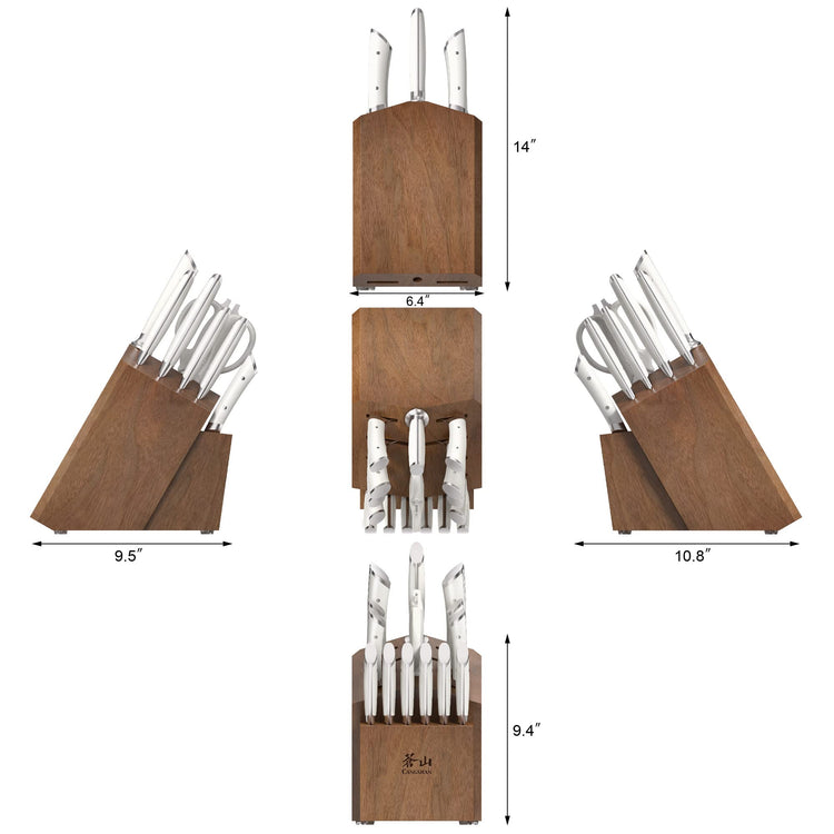 HELENA Series German Steel Forged Knife Block Set (17 Count)