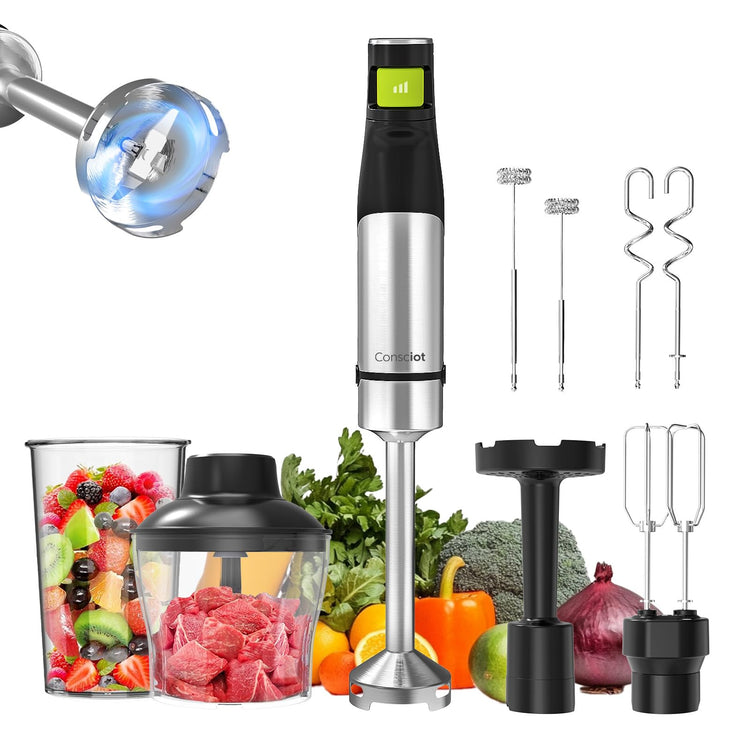 7-in-1 Immersion Blender Handheld Max 1100W, Trigger Speed Control