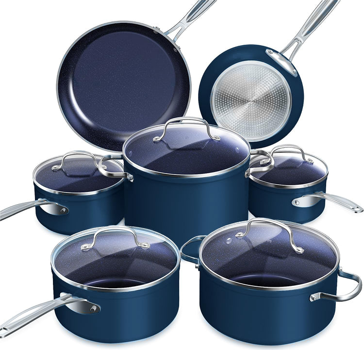Healthy Duralon Blue Ceramic Nonstick Cookware Set