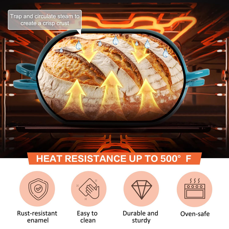 5 QT Enameled Cast Iron Sourdough Bread Oven