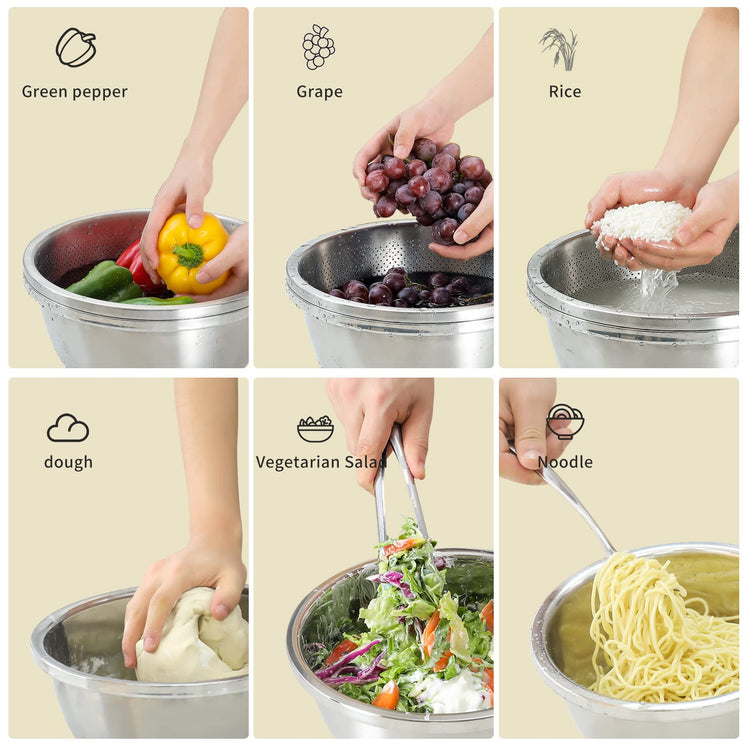 304 Stainless Steel Fine Mesh Colander Set (2 Count)