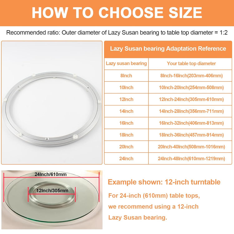 TamBee 16 Inch Lazy Susan Hardware Heavy Duty Metal Rotating Hardware Large Turntable Bearing Ring Lazy Susan Bearing Lazy Susan Parts Lazy Susan Mechanism Lazy Susan Kit Lazy Susan Base Only