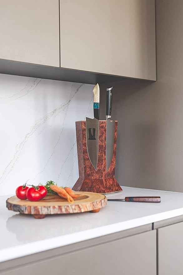 360KnifeBlock™ (Bubinga Pomele Limited Edition 2023) ROTATING magnetic knife block - SeriousEats/ATK/Cooksillustrated BEST Universal Knife Block - handmade in Washington