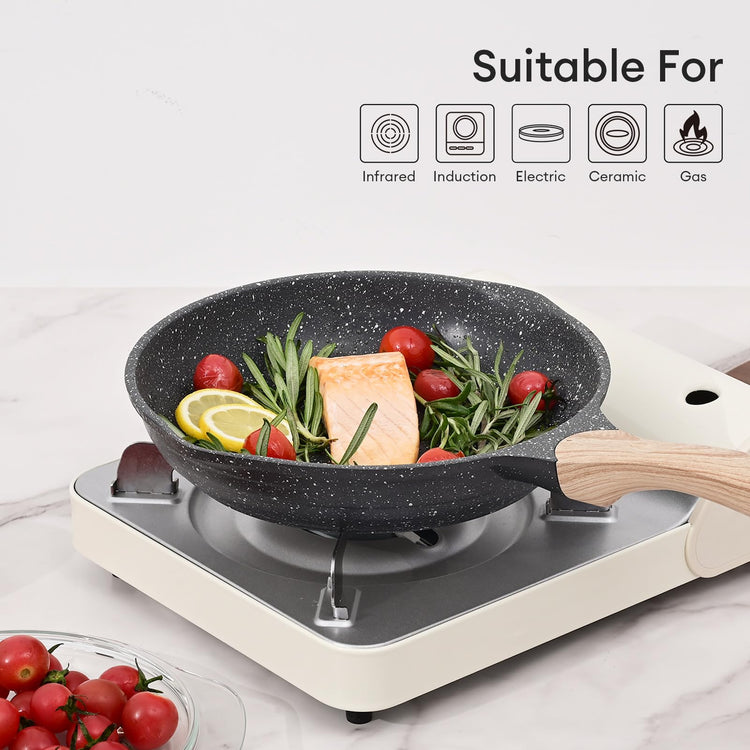 8 & 9.5 & 10 Inch Nonstick Frying Pan Sets for Cooking