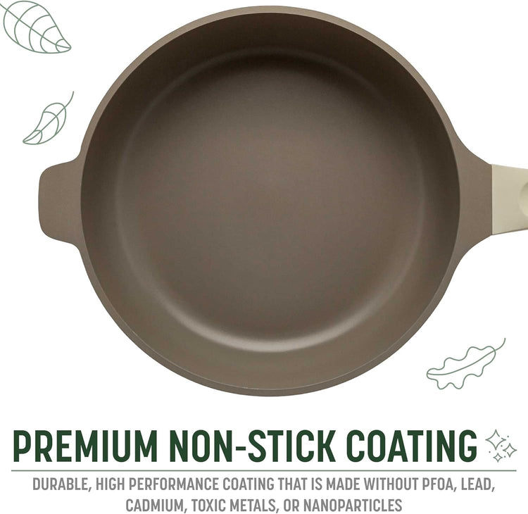 Goodful All-in-One Pan, Multilayer Nonstick, High-Performance Cast Construction, Multipurpose Design Replaces Multiple Pots and Pans, Dishwasher Safe Cookware, 11-Inch, 4.4-Quart Capacity, Linen