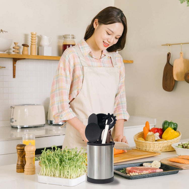 Stainless Steel Kitchen Utensil Holder (32 Ounce)